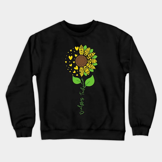 Dialysis Tech Kidney Renal Dialysis Technician sunflower Crewneck Sweatshirt by mohazain